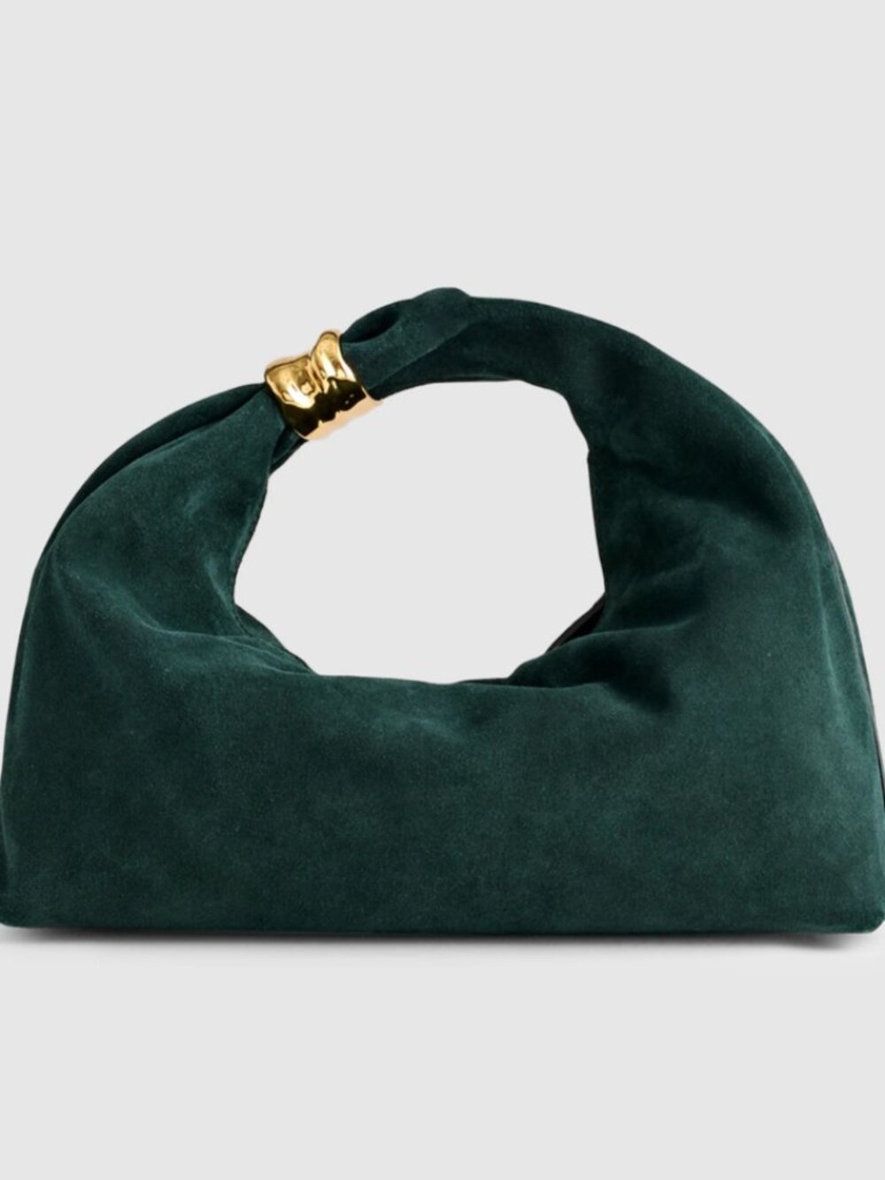 Madewell The Mini Pouch in Suede in color Midnight Forest